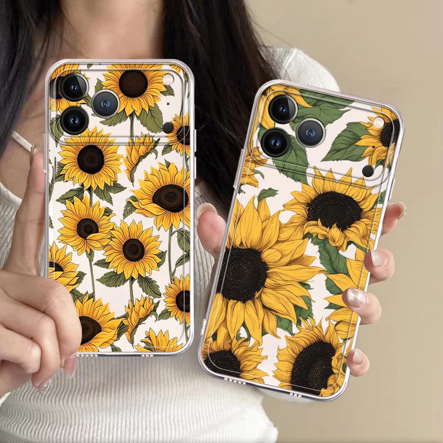 Apple Iphone 15 - Sevimli Ayçiçeği Desenli Kılıf Apple iPhone